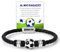 FANCIBAND Herren-Armband Fußball schwarzes Leder, personalisiertes Herren-Armband zum Valentinstag, Geburtstag, Jahrestag für Ihn, Ehemann, Freund, 21.5 centimeters, Leder
