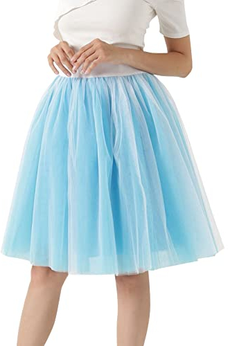 Tütü Damen, Rosa Karneval Mini Faschingskostüme Tüllrock Braun 80er Jahre Abschlussball Rock Tüllkleider Kurz Glitzer Pailletten für Karneval Party Tütü Abendkleider