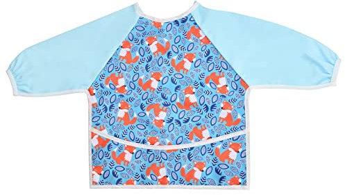 Suchoow Kids Art Smock Kids Aprons for Painting Waterproof Children Craft Apron with Long Sleeve and Pockets Toddler Smocks Kids Painting Smock Toddler Children for Painting, Cooking, Crafts, Clay
