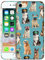 GlamCase for iPhone 7/8 / SE 2 / SE 3, iPhone 7/8 / SE 2 / SE 3 Case - Dog Pattern With Sunglasses Teal Printed Slim Fit Cute Plastic Hard Designer Back Case for iPhone 7/8 / SE 2 / SE 3.
