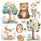 HUBDECO - Wandtattoo Kinderzimmer - Wanddeko - Selbstklebende Folie - Fototapete - Wandsticker - Selbstklebende Tapete - für Mädchen und Jungen - Waldtiere, Wald,Rehwild - 120x240cm