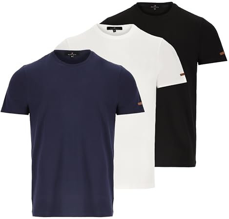REFENCH Herren T-Shirts 3er/2er-Pack Baumwolle, Weich, Atmungsaktiv, Bequem, Regular Fit, Kurzarm, Hautfreundlich – Ideal für Alltag, Freizeit, Sport, Gym & Fitness