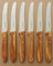 Set 6 Couteaux de Table, Steak, Pizza, Fruits lame 11 cm Manche en Bois d'Olivier Emballage Eco - Tenartis Fabriqués en Italie
