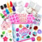 Nlsqw Seife Selber Machen Kinder, Seifen Selber Machen Set mit 500g Seife, Silikonform Seife,Pigment,2 Essentielle Öle und Werkzeuge Seife Herstellen Set für Kindergeburtstag Weihnachts Geschenk