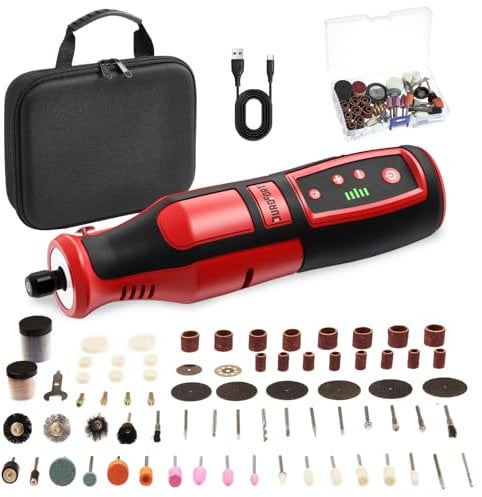 DuroFort Strumento Multifunzione, 8V Utensile Rotante con 146 Accessori, 5 Velocità Regolabile, 17000-35000RPM, Strumento Rotante Per decalcificare, smerigliare, tagliare, lucidare