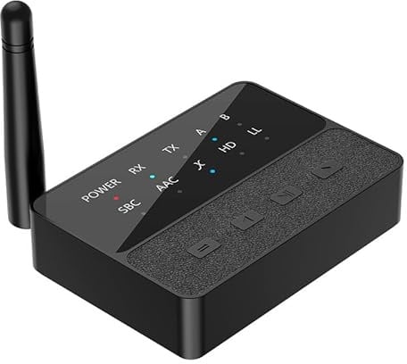 Bluetooth Transmitter Receiver 5.3 HiFi Adapter - Long Range Bluetooth Receiver with Volume Control - APTX Low Latency HD Bluetooth Audio Adapter for Home Stereo TV Headphones Phone