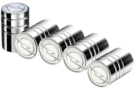 KSCZCB Auto Ventilkappen für Opel Meriva 2003-2010, Reifenventilkappen Ventilabdeckung Valve Cap Mit Dichtung Korrosionsbeständig Reifenwechsel Valve Zubehör,Silver