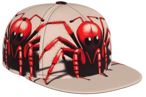 Modische Baseballkappe mit kleinem roten Spinnen-Druck, für Damen und Herren, perfekt für Fitness, Laufen und Outdoor-Aktivitäten, Schwarz, Einheitsgröße, Schwarz, EinheitsgröÃŸe