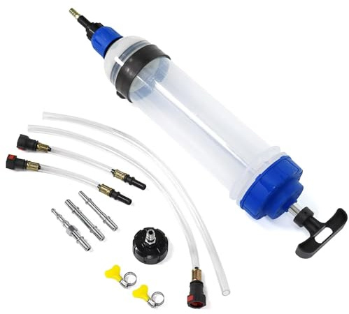 FreeTec Ölabsaugpumpe - Handpumpe mit Schlauch, Flüssigkeitsabsaug- und Abfüllpumpe für Bremsflüssigkeit, Getriebeöl, Kühlmittel und Motoröl - Ideal für effizientes Umfüllen (1500 ML)
