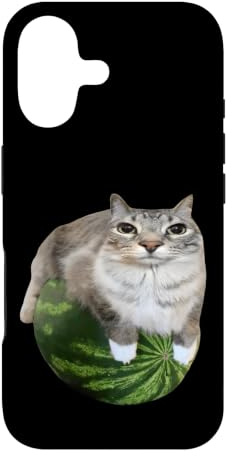 Hülle für iPhone 17 Wassermelone Katze Silly Cat Meme