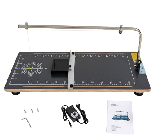 30W Heißdraht-Schneidegerät 50-300°C Heissdrahtschneider 20cm Schnitthöhe Foam Cutter 0.2mm Durchmesser Styroporschneider mit Verstellbare Halterung Styrocutter 38x78 cm