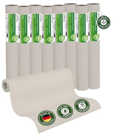 Veluxis Vliestapete 8er-Set UNI einfarbig Cremebeige – 15,00 m × 0,53 m | matt, waschbeständig, stoßfest, Made in Germany