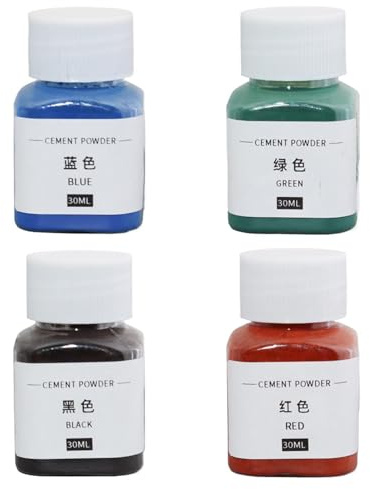 Lozogeey 4PCS Cement Color Powder Pigment, Concrete Color Pigment Paint, Concentrated Concrete Colors Pigments 30ml, Cement Concretes Colorant, For Artistic, Decorative Painting, Gypsum, Plaster