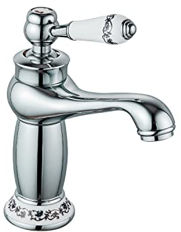 DP Grifería - Grifo monomando de lavabo en color plateado, modelo Argán