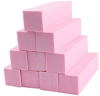 Soleebee Lime e buffer per unghie Mattoncini Buffer Blocchi per levigatura Chiodo Tampone per lucidatura professionale Bloccante per chiodo Bloccante in corindone Tampone (10 pezzi Rosa)