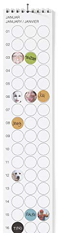 dot on bday - Immerwährender Geburtstagskalender mit bunten Klebepunkten - 8 x 70 cm - Planer Geburtstagskalender Designkalender Wandplaner Kalender selbst gestalten
