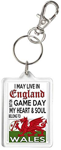 Porte-clés rugby gallois, je peux vivre en Angleterre Mais