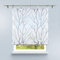 HongYa Raffrollo mit Schlaufen Transparente Raffgardine Voile Schlaufenrollo Küche Kleinfenster Gardine mit Äste Muster H/B 140/140 cm Weiß Grau