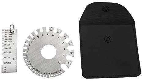 OTOTEC 2Pcs Sheet Metal Gauge Stainless Steel Welding Gage Plated Size Inspection Tool Wire Gauge Cable Sheet Gage Standard Thickness Metal Gauge AWG