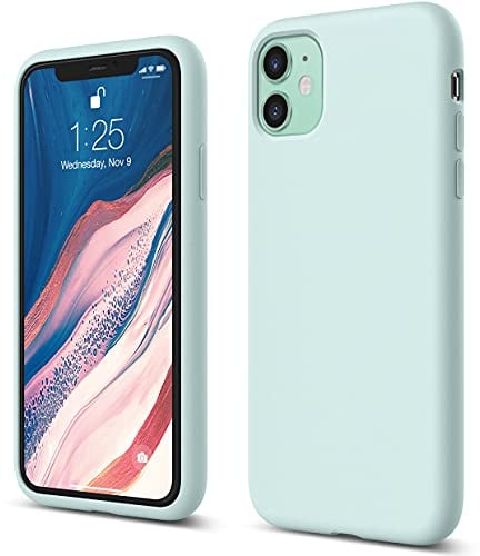 elago Liquid Silicone Case Designed for iPhone 11 Case (6.1), Premium Silicone, Full Body Protection : 3 Layer Shockproof Cover Case (Baby Mint)