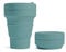 STOJO On-The-Go Collapsible Coffee Cup - 12oz / 355ml - Reusable & Foldable Silicone Travel Mug with Lid - Portable, Pocket Size - Dishwasher Safe - Eucalyptus