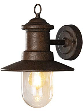 Konstsmide Wandleuchte Napoli | rostfarben | Outdoor | E27 | Max 60W | 7346-970, 22x30,5x30,5cm, Braun