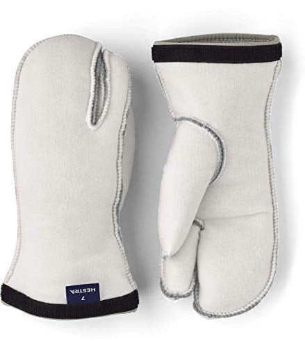 HESTRA Damen Women's Heli Ski Liner 3 Finger Handschuhe Grau/Weiß 6