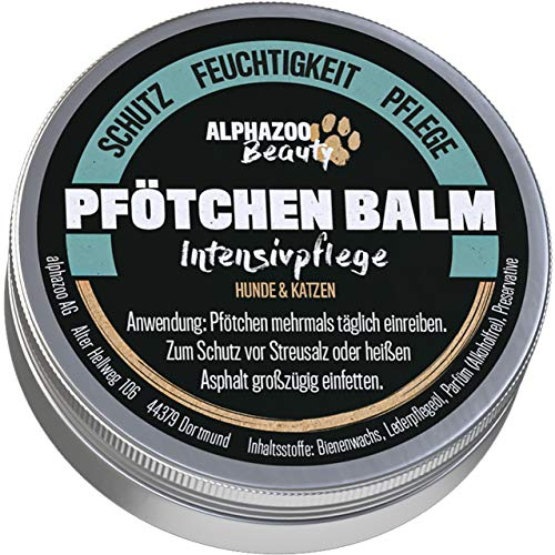 alphazoo Pfötchen Balm Pfotenbalsam Hund 50ml I Bienenwachs Pfotenschutz I Natürliche Pfotenpflege für Hunde I Salbe bei Schwielen I Schutz bei Kälte