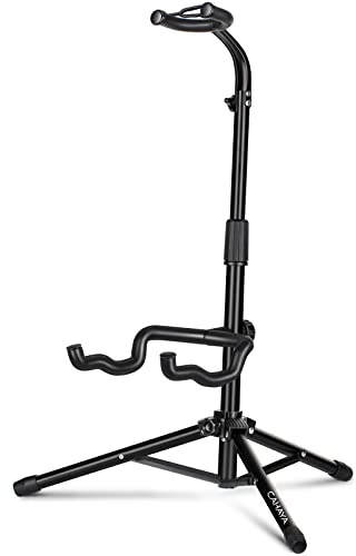 CAHAYA Guitar Stand Floor - Folding Universal Guitar Holder for Acoustic Electric Guitars Bass Guitar Adjust Height from 30.7 to 37 In Folding Tripod Guitar Stands with Neck Holder