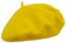 MELEGARI Baskenmütze für Damen, 100 % Wolle, Roma Beret, hergestellt in Italien, Gelb 43, One size