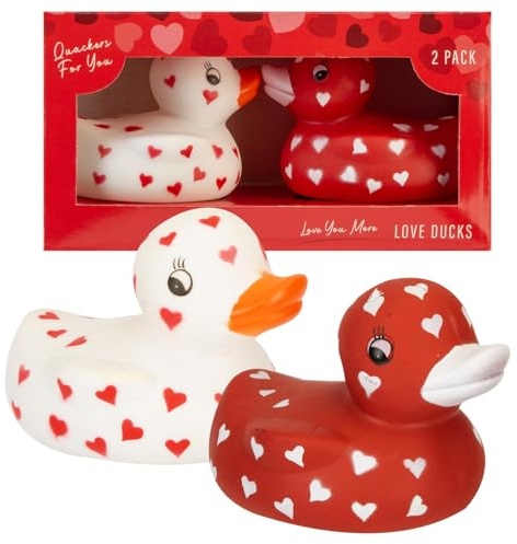 With Love....Love Duck Badeente mit Herz-Aufdruck, in Geschenkbox, 2 Stück