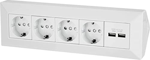 Steckdosenleiste 4-Fach, USB, Serie C1 weiß