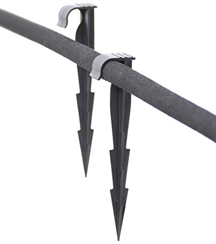 GardenPlast® WaterPeg Lot de 100 piquets d'ancrage au sol 160 mm pour tuyau d'arrosage goutte à goutte