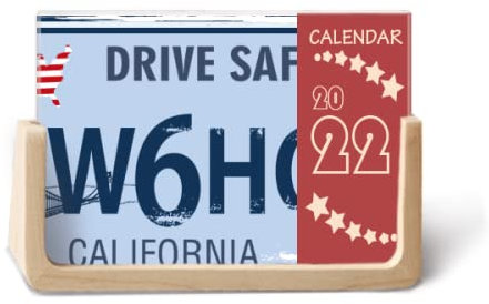 Nummernschild USA Amerikanisches Muster 2022 Tischkalender Planer 12 Monate
