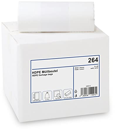 Müllbeutel 9 Rollen à 40 Stück I 90 Liter I Ideal für leichte Papierabfälle in Büros, Arztpraxen etc.