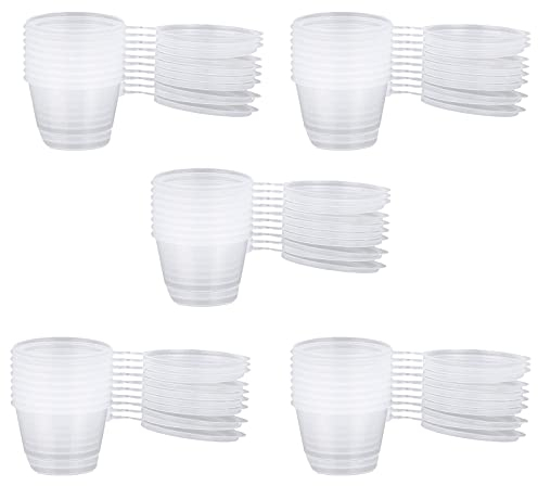 Floatdream 50 Piezas Vaso de plástico para salsa, Mini vasos de plástico transparentes, Cajas De Salsa De Plástico, para Guardar Snacks, Ingredientes (40ML)