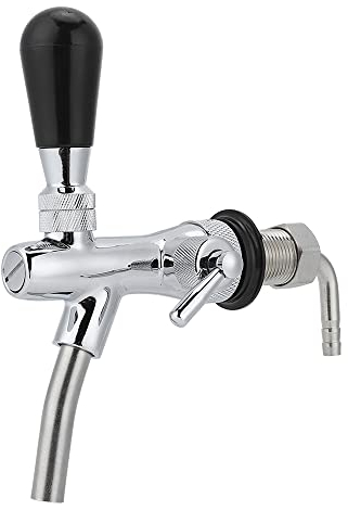 OrangeClub Einstellbare Bierhahn Wasserhahn Edelstahl Fassbier Wasserhahn Durchflussregler Verchromung Schaft, G5/8 Gewinde Einstellbarer Bier Zapfhahn für Home Bar Restaurants