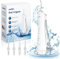 Sejoy Munddusche Kabellos, Munddusche Testsieger 2024 Reise, Mundduschen Oral Irrigator mit Ladestation, Zahnzwischenraumreiniger 3 Modi und 4 Düsen, IPX7 Wasserdicht, für Zuhause Reise