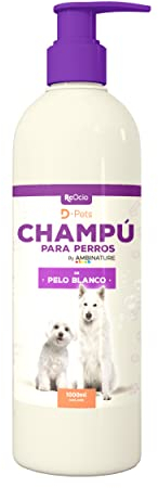 Shampoo für Hunde mit Weißes Fell 1 Liter | HundeShampoo für Hunde mit Hellen Tönen | Glanz und Farbauffrischer | Fortgeschrittene Formel mit natürlichen Inhaltsstoffen