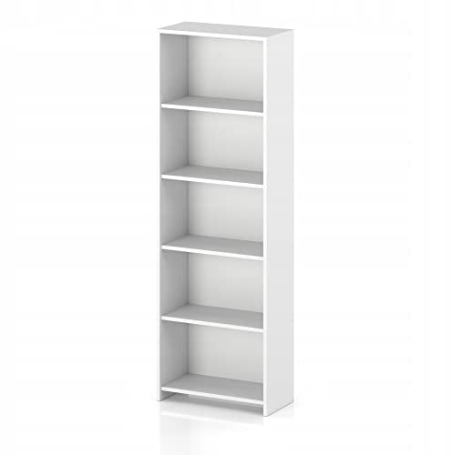 VBChome Bücherregal 50 x 180 x 30 cm Weiß Bücherregal mit 4 Fächern Standregal Büroregal Regal Mehrzweckschrank für Flur Schlafzimmer Wohnzimmer Kinderzimmer (Weiß, 50 cm)