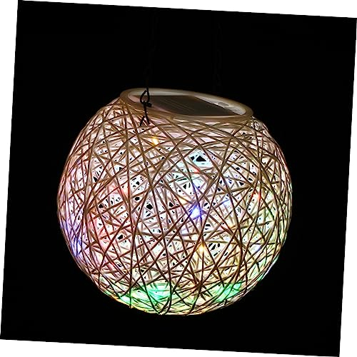 OSALADI Hängelampe 1 Stück Rattan-Kugellampe Rattan-Pendelleuchte -Pendelleuchte Vintage-Kronleuchter Hängelampen Geflochtenes Vintage- -Geflecht Weidenkugel-Pendellampe Außenlicht
