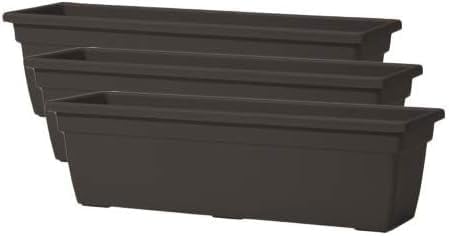 Muddy Hands Set of 3-76cm Long Trough Plant Pots Plastic Planters Outdoor Garden Herb Flower Box