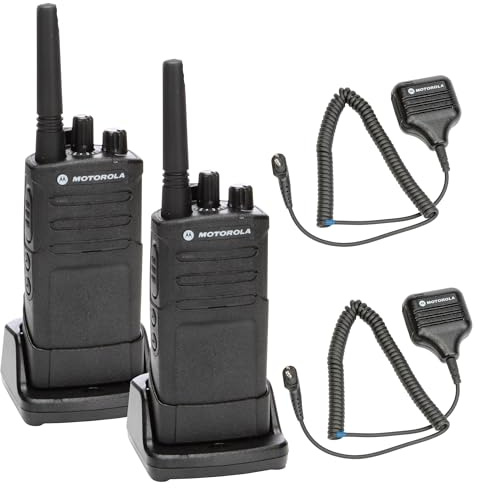 Motorola RMU2080 On-Site Rugged Two-Way Business Radio (RMU2080) + HKLN4606 Remote Speaker Mic (2-Pack)