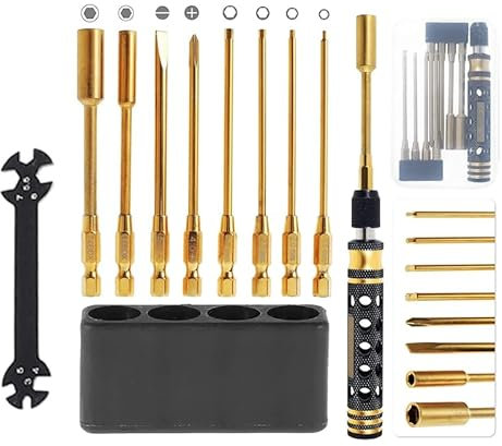 Aflytep Kit D'Outils RC 9 en 1, Kit D'Outils de Voiture RC Kit de Tournevis Hexagonaux RC pour Outils de Loisirs de Voiture RC