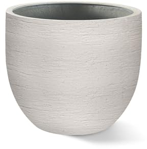 Luca Lifestyle Pflanzkübel Terreno New Egg Pot Sand Rund Fiberglas *5 Jahre Garantie* - 36x36x31 cm - Premium Qualität - F8746