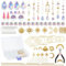 Anseom 200 Pcs Kristall Sonnenfänger DIY Bastelsets Sonnenfänger mit Goldkette Stern Sonne Mond Anhänger Kristalle Hängender Schmuck Regenbogen Tropfen Prisma für Fenster Garten Party Dekoration