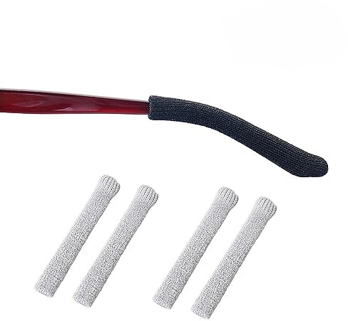 OPUGIT 2 Paar Brillen Ohrpolster Brille Rutschstopp Brillen Ohrenkissen Pads Brillen Ohrgriffe Stricken Anti Rutsch Brillenbügel,Grau