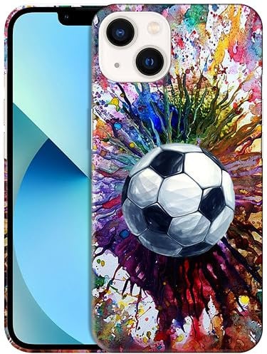 GlamCase for iPhone 13 Mini, iPhone 13 Mini Case - Vintage Color Football (Soccer) Design Printed Slim Fit Cute Plastic Hard Protective Designer Back Phone Case/Cover for iPhone 13 Mini. Multicolor