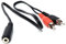 DRUT 0.5m 3.5mm Stereo Jack Socket to Twin Phono RCA Phono Male Plug, Audio Adapter Extension Cable Lead 1.6ft