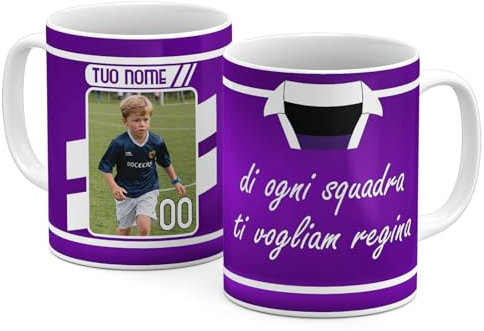 StudioPixelStore Tazza Personalizzata – Idea Regali Personalizzati – Mug Personalizzabile con Squadre del Campionato Italiano – Tazze in Ceramica per la Colazione – (Tifosi Fiorentini PHOTO)